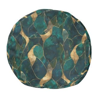 Luxurious Geometric Abstract Round Pouf