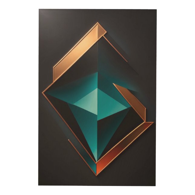 Luxurious Geometry: The Sparkle of the Future in A Wood Wall Art (Front)