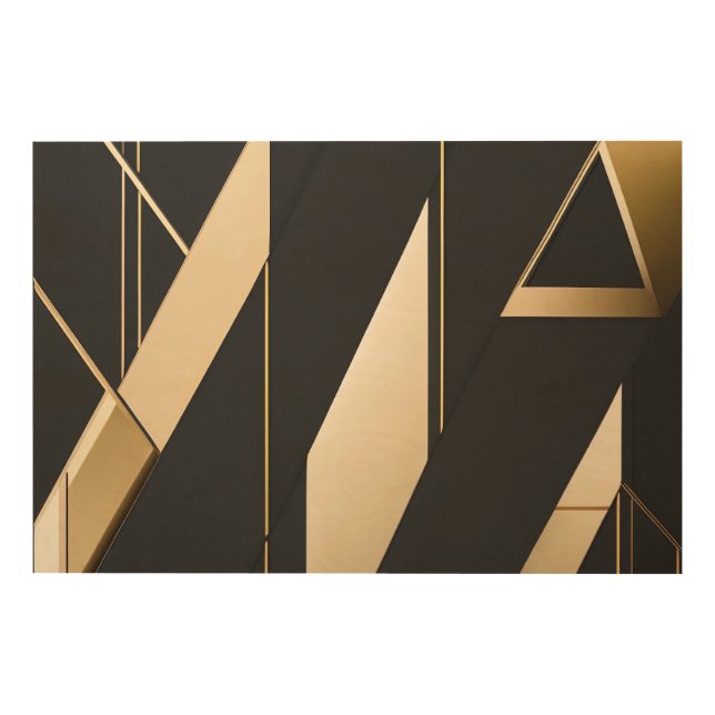 Luxurious Geometry Wood Wall Art (Front)