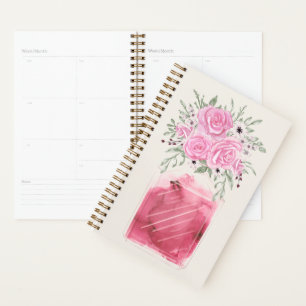 Luxurious Glam Floral Watercolor Perfume Bottle Planner