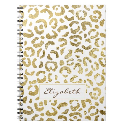 Luxurious Glam Gold Leopard Print Notebook