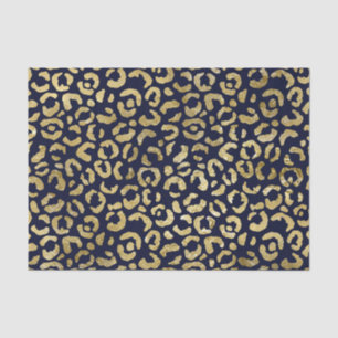 Luxurious Glam Gold Navy Leopard Print Tissue Paper