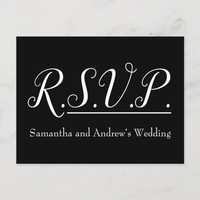 Luxurious, Glamorous "R.S.V.P." Postcard (Front)