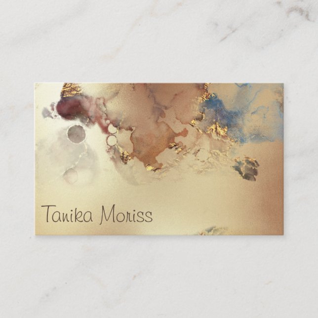 Luxurious Gold Abstract Business Card (Front)