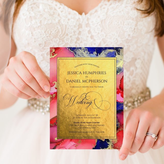 Luxurious Gold Abstract Formal Wedding Invitation (Creator Uploaded)