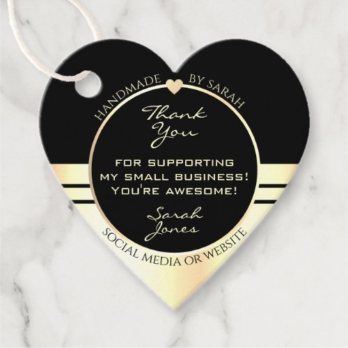 Luxurious Gold and Black Color Packaging Thank You Favor Tags