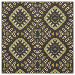 Luxurious Gold and Black Mosaic Geometric Pattern Fabric