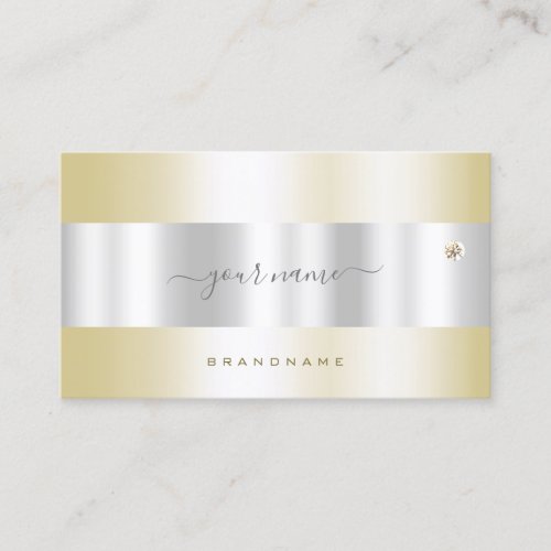 Luxurious Gold and Silver with Tiny Rhinestone Business Card