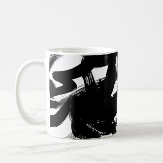 Luxurious Gold Art: Abstract Black Stroke. Coffee Mug