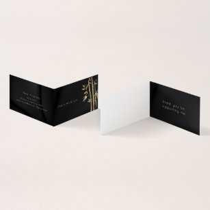 Luxurious Gold Bamboo QR Code Business Card