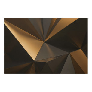 Luxurious Gold Black Abstract Geometric Wood Wall Art
