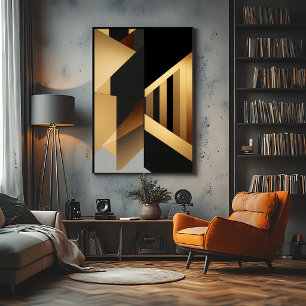 Luxurious Gold Black Abstract Poster