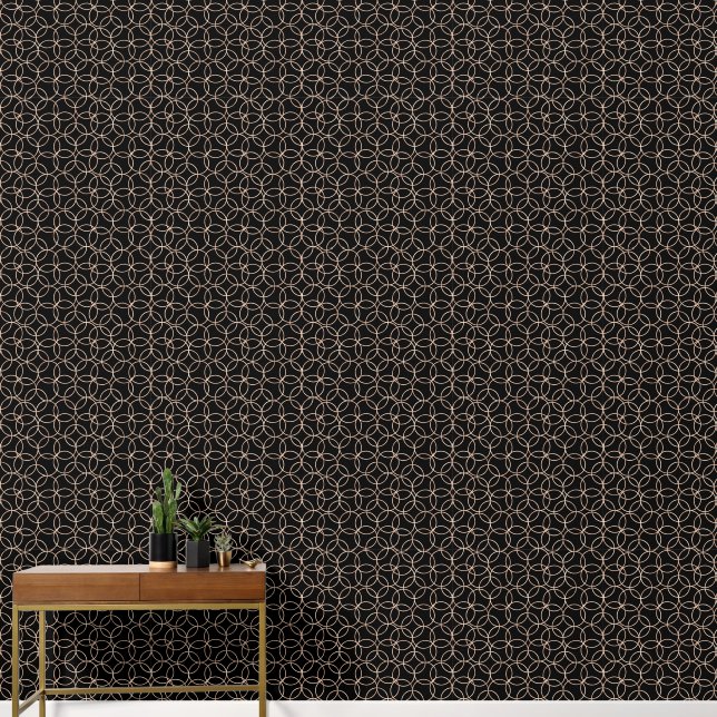 Luxurious Gold Black Geometrical Wallpaper (Hallway)