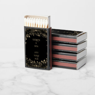Luxurious Gold & Black Sepia Floral Finish Matchboxes