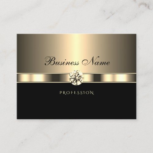 Luxurious Gold Black with Sparkling Rhinestones Business Card