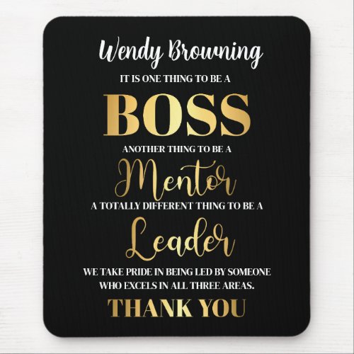 Luxurious gold Boss appreciation week  Mouse Pad