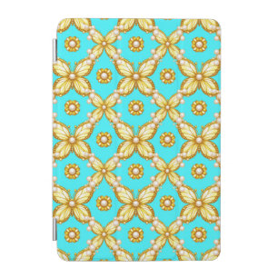 Luxurious Gold Butterfly Pattern With Pearl Accent iPad Mini Cover