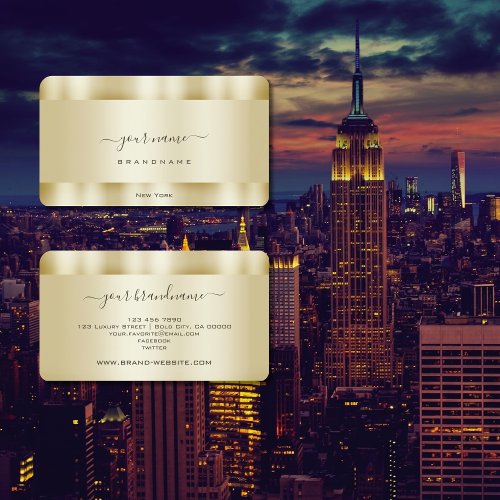 Luxurious Gold Colored Professional and Simple Business Card