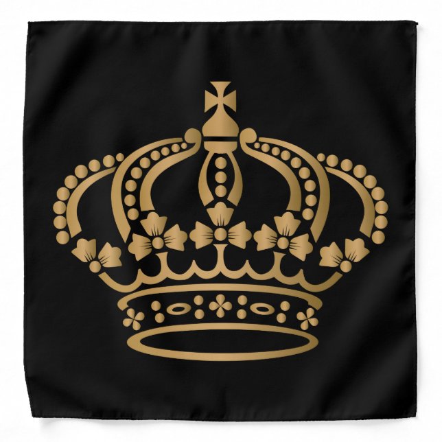 Luxurious Gold Crown Bandana (Front)