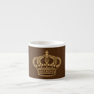 Luxurious Gold Crown Brown Espresso Cup