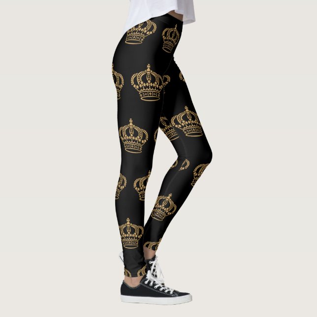 Luxurious Gold Crown Pattern Leggings (Right)