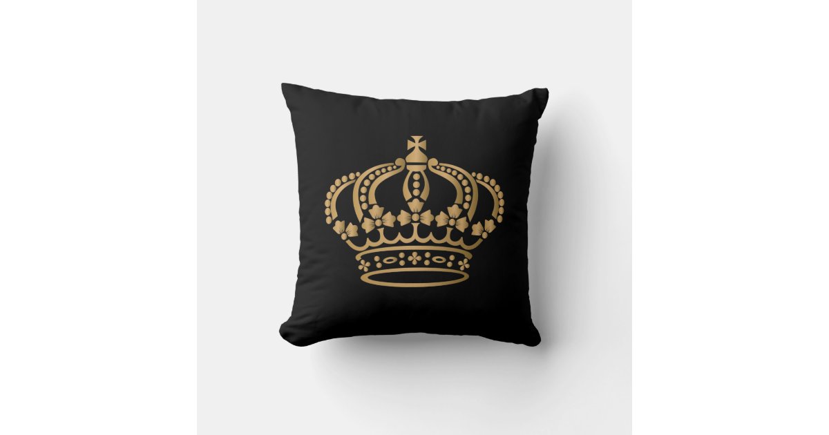 Luxurious Gold Crown Throw Pillow Zazzle