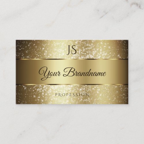 Luxurious Gold Effect Sparkling Glitter Monogram Business Card