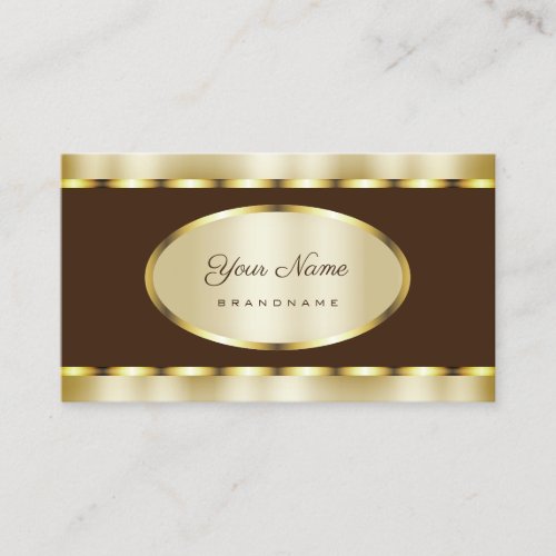 Luxurious Gold Effect with Dark Brown Professional Business Card