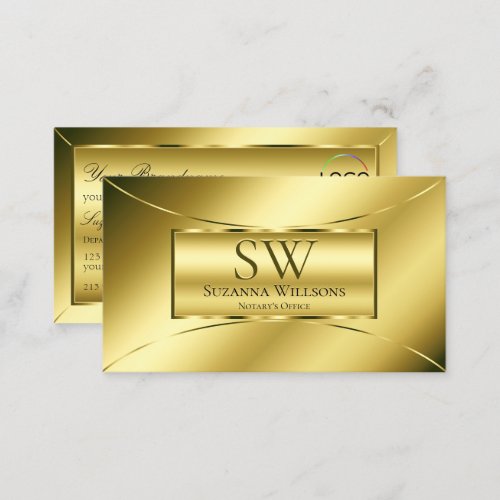 Luxurious Gold Effects with Monogram and Logo Chic Business Card
