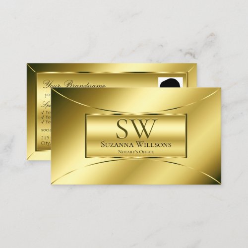 Luxurious Gold Effects with Monogram and Photo Business Card