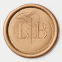 Luxurious Gold Embossed Initials Seal Wax Seal Sticker