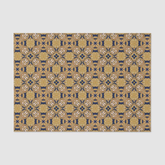 Luxurious Gold Embroidery Beads Historic Costume Tissue Paper (Front)