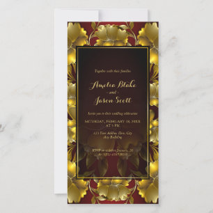 Luxurious Gold Engraved Floral Digital Invitation