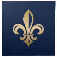 Luxurious Gold Fleur de Lis Navy