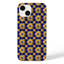 Luxurious Gold Floral Pattern, Royal Blue  Elegant