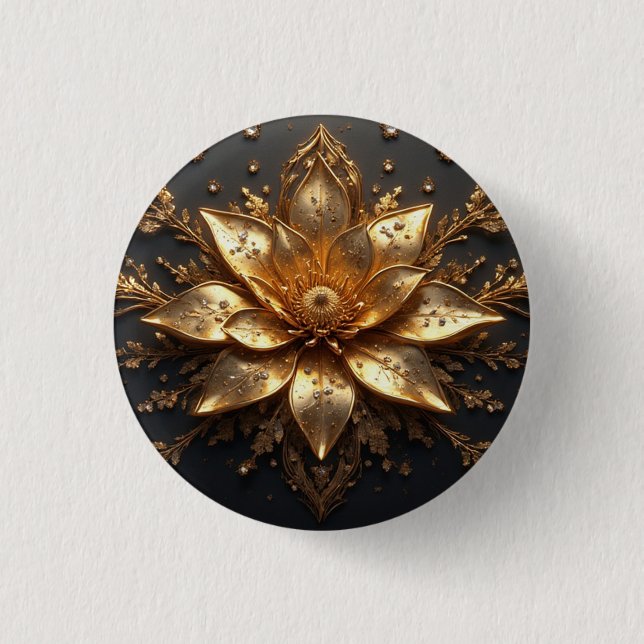 Luxurious Gold Flower Button (Front)
