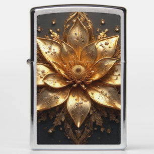 Luxurious Gold Flower Zippo Lighter