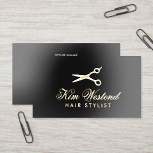 Luxurious gold foil hair salon business cards