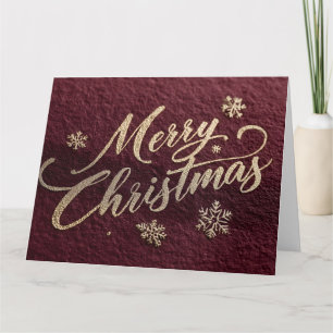 Luxurious Gold Foil 'Merry Christmas' Script  Card