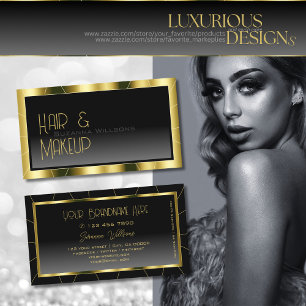 Luxurious Gold Frame Black Gradient Luxe Glamorous Business Card