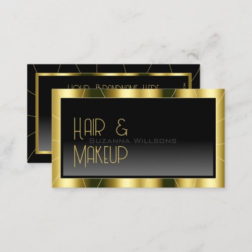 Luxurious Gold Frame Black Gradient Luxe Glamorous Business Card