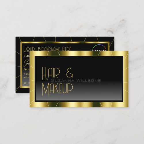 Luxurious Gold Frame Black Gradient with Logo Luxe Business Card