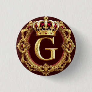 Luxurious Gold Frame With Crowned Monogram Button