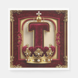 Luxurious Gold Frame With Crowned Monogram Napkins