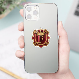 Luxurious Gold Frame With Crowned Monogram Sticker