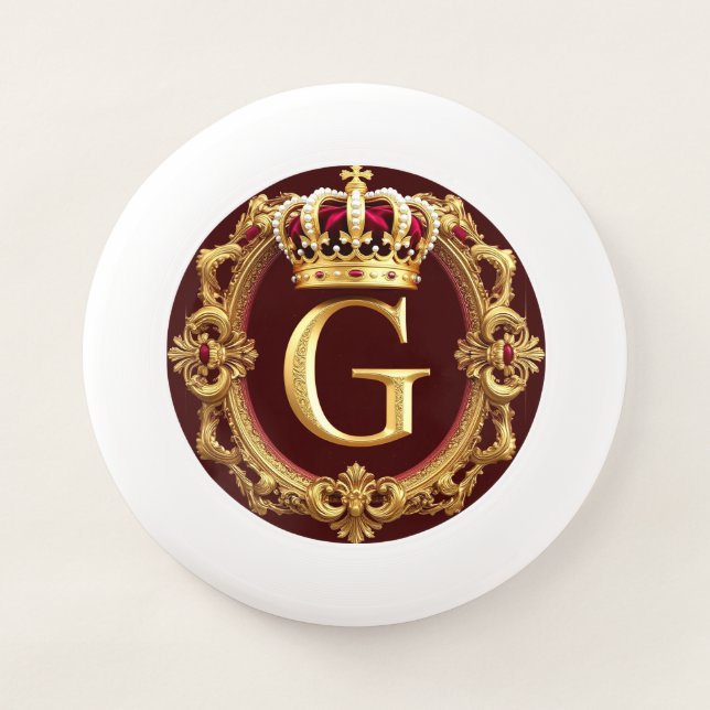 Luxurious Gold Frame With Crowned Monogram Wham-O Frisbee (Front)