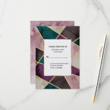 Luxurious Gold Geometric Green Purple Wedding