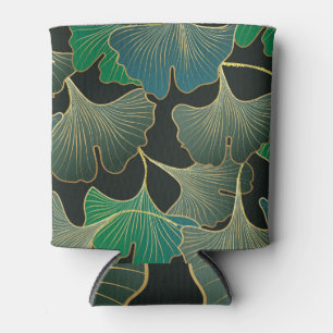 Luxurious gold Ginkgo, vintage art. Can Cooler