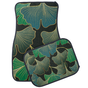 Luxurious gold Ginkgo, vintage art. Car Floor Mat