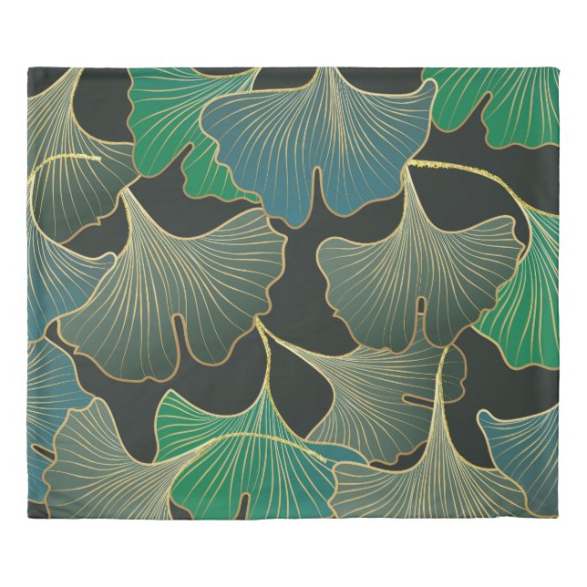 Luxurious gold Ginkgo, vintage art. Duvet Cover (Front)